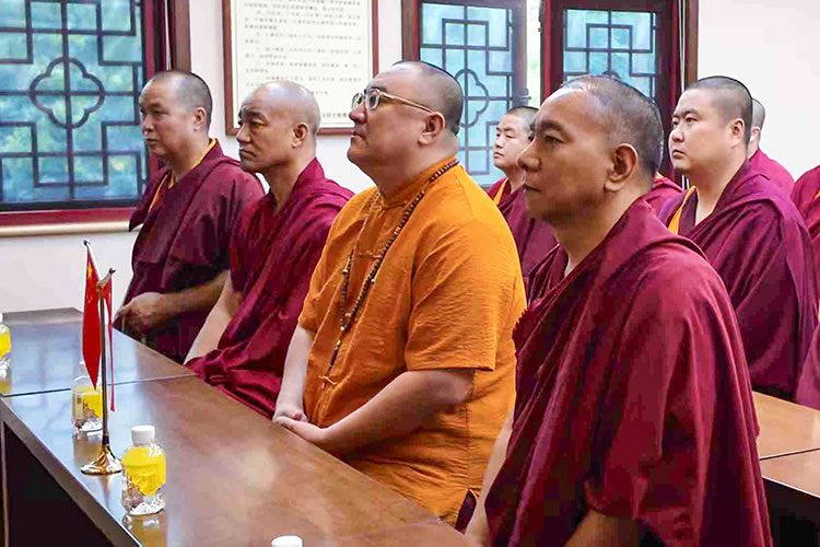 缅怀历史 祈祷和平——陕西佛教界组织观看“纪念中国人民抗日战争暨世界反法西斯战争胜利80周年大会”阅兵仪式直播(图15)